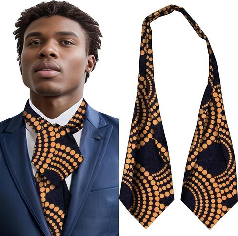 African Men's Polyester Self-Tied Neck Cravat Tie Ascot Tie Formal Party Wedding Cravats in Saudi Arabia