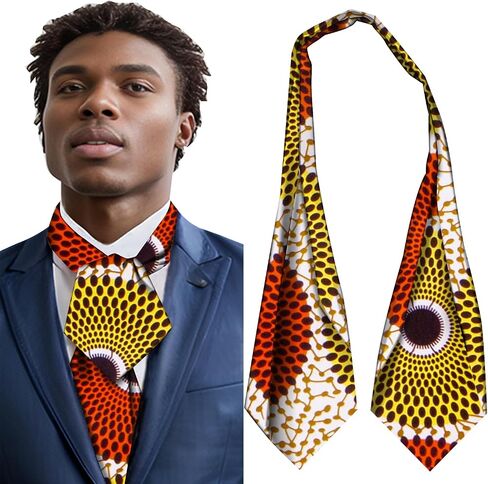 African Men's Polyester Self-Tied Neck Cravat Tie Ascot Tie Formal Party Wedding Cravats in Saudi Arabia