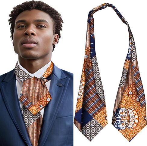 African Men's Polyester Self-Tied Neck Cravat Tie Ascot Tie Formal Party Wedding Cravats in Saudi Arabia