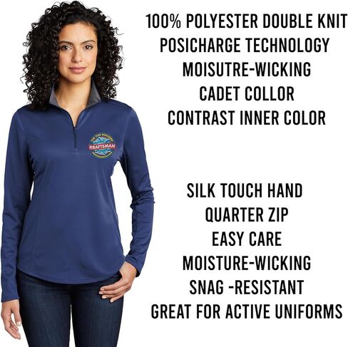 INK STITCH Women Lk584 Custom Embroidery Personalized Logo Texts Silk Touch Quarter Zip Pullover in Saudi Arabia