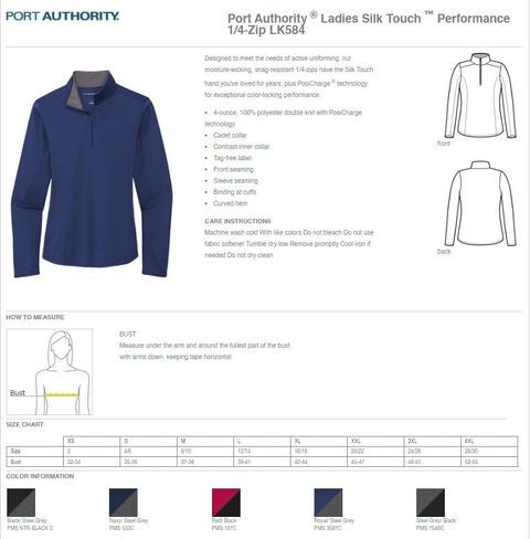 INK STITCH Women Lk584 Custom Embroidery Personalized Logo Texts Silk Touch Quarter Zip Pullover in Saudi Arabia