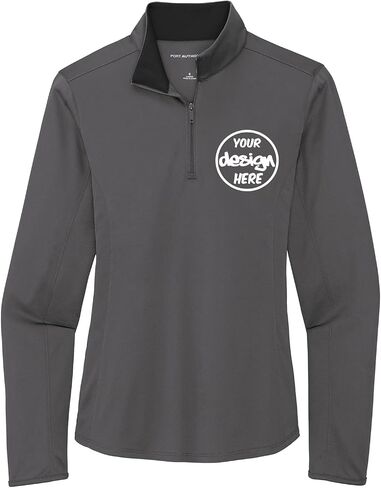 INK STITCH Women Lk584 Custom Embroidery Personalized Logo Texts Silk Touch Quarter Zip Pullover in Saudi Arabia