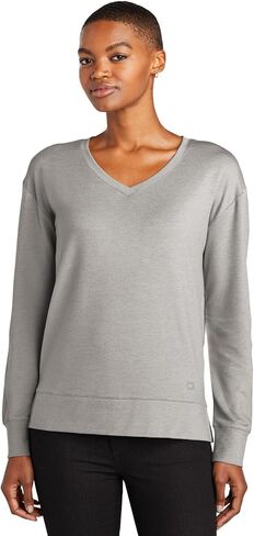 OGIO Women's Luuma Flex Long Sleeve V Neck | Athletic Long Sleeve Top, Lightweight Pullover for Casual Wear & Workouts in Kuwait