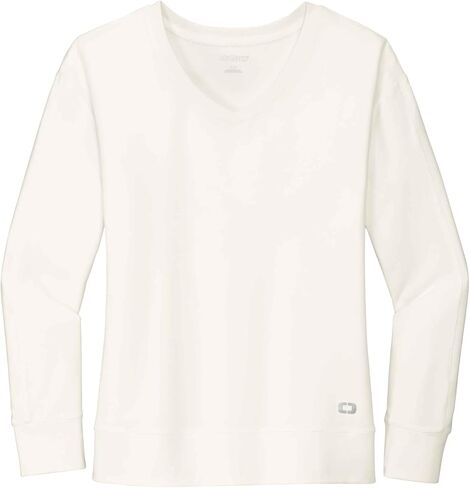 OGIO Women's Luuma Flex Long Sleeve V Neck | Athletic Long Sleeve Top, Lightweight Pullover for Casual Wear & Workouts in Kuwait