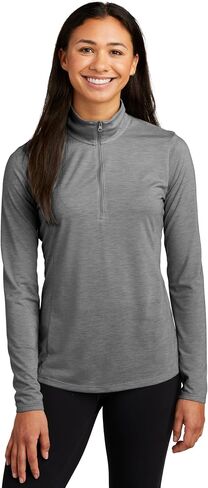 SPORT-TEK Women's PosiCharge Tri-Blend Wicking Quarter Zip Pullover in Saudi Arabia