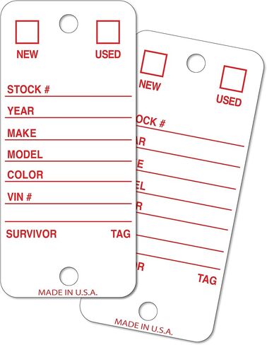 Poly Key Tag, Car Key Tag, 500 per Box, with Rings and Pens Tough (Survivor) (Yellow) in Saudi Arabia