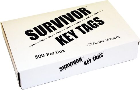 Poly Key Tag, Car Key Tag, 500 per Box, with Rings and Pens Tough (Survivor) (Yellow) in Saudi Arabia