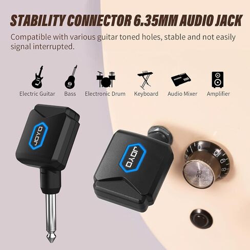 JOYO Wireless Guitar System 5.8GHz Wireless Guitar Transmitter Receiver with Charging Box 4 Signal Channel for Guitar Bass Electric Instruments (JW-06) in Saudi Arabia