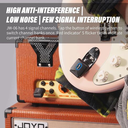 JOYO Wireless Guitar System 5.8GHz Wireless Guitar Transmitter Receiver with Charging Box 4 Signal Channel for Guitar Bass Electric Instruments (JW-06) in Saudi Arabia