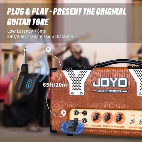 JOYO Wireless Guitar System 5.8GHz Wireless Guitar Transmitter Receiver with Charging Box 4 Signal Channel for Guitar Bass Electric Instruments (JW-06) in Saudi Arabia
