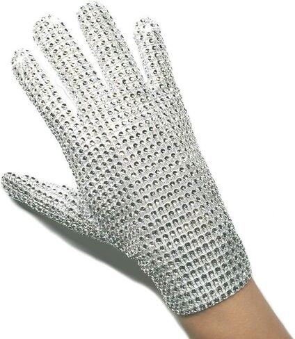 Rhinestone Glove Silver Sequin Dance Gloves Classic Role Player Punk Glove in Saudi Arabia