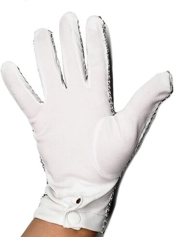 Rhinestone Glove Silver Sequin Dance Gloves Classic Role Player Punk Glove in Saudi Arabia