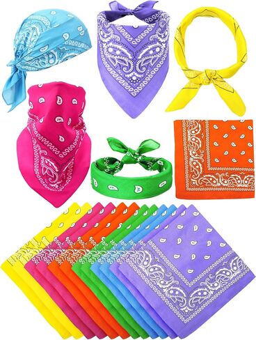 Unittype Neon Bandanas Paisley Bandana Usisex Novelty Beadty Cowboy Square Dicf for Halloween Party Costume in Kuwait