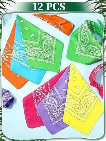 Unittype Neon Bandanas Paisley Bandana Usisex Novelty Beadty Cowboy Square Dicf for Halloween Party Costume in Kuwait