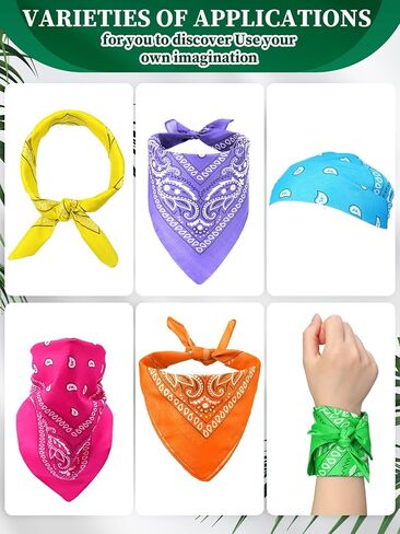 Unittype Neon Bandanas Paisley Bandana Usisex Novelty Beadty Cowboy Square Dicf for Halloween Party Costume in Kuwait