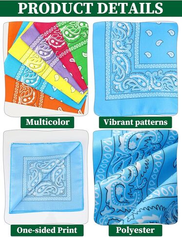 Unittype Neon Bandanas Paisley Bandana Usisex Novelty Beadty Cowboy Square Dicf for Halloween Party Costume in Kuwait