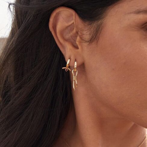 MYEARS Women Earrings Gold Huggie Hoop Dangle Drop 14K Gold Plated Small Simple Hypoallergenic Everyday Jewelry in Kuwait