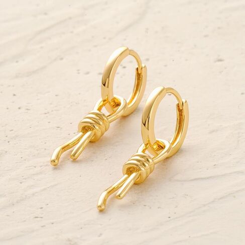 MYEARS Women Earrings Gold Huggie Hoop Dangle Drop 14K Gold Plated Small Simple Hypoallergenic Everyday Jewelry in Kuwait