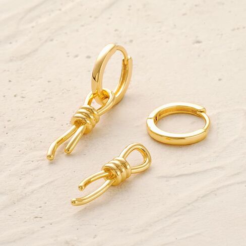 MYEARS Women Earrings Gold Huggie Hoop Dangle Drop 14K Gold Plated Small Simple Hypoallergenic Everyday Jewelry in Kuwait