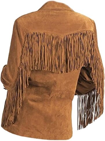 Women's Stylish Suede Leather Fringed Fashion Jacket in Saudi Arabia
