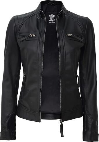 Blingsoul Leather Jacket Women - Quilted Cafe Racer Style Womens Leather Jackets in Saudi Arabia