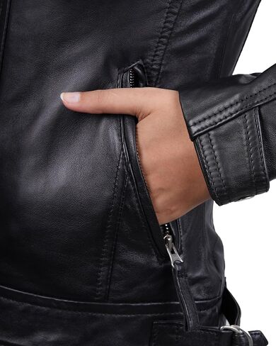 Blingsoul Leather Jacket Women - Quilted Cafe Racer Style Womens Leather Jackets in Saudi Arabia