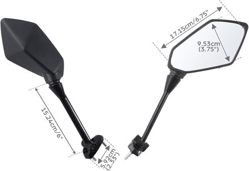 TCT-Motorparts زوج الجانبية الجانبية المرايا من Kawasaki Ninja 650R ER6F ER-6F 2009-2016 Black in Kuwait