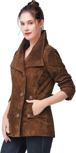 BGSD Women Jane Suede Leather Jacket (متوفر أيضًا بحجم زائد و Petite) in Kuwait