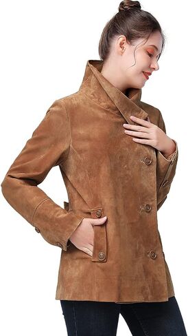 BGSD Women Jane Suede Leather Jacket (متوفر أيضًا بحجم زائد و Petite) in Kuwait