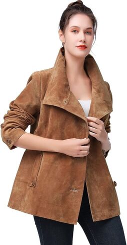 BGSD Women Jane Suede Leather Jacket (متوفر أيضًا بحجم زائد و Petite) in Kuwait