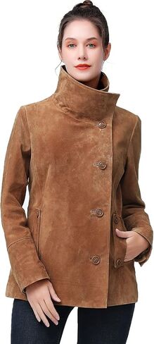 BGSD Women Jane Suede Leather Jacket (متوفر أيضًا بحجم زائد و Petite) in Kuwait