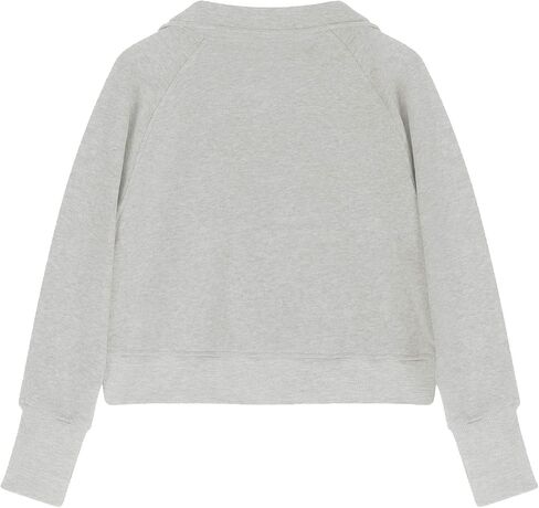 Cute Sweatshirts For Teen Girls Half Zipper Crop Pullover Hoodies With Thumb Hole Trendy Fall Clothes Outfits 5-14T in Saudi Arabia