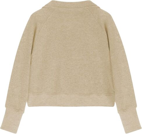 Cute Sweatshirts For Teen Girls Half Zipper Crop Pullover Hoodies With Thumb Hole Trendy Fall Clothes Outfits 5-14T in Saudi Arabia