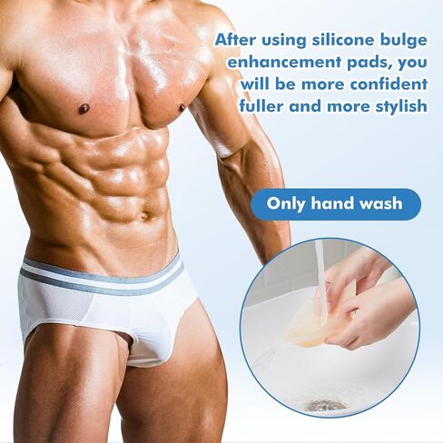 2 Pcs Bulge Enhancer Men Silicone Enlarge Front Pouch Pad 3D Bulge Enhancing Underwear Cup for Swimming Boxer Brief in Saudi Arabia