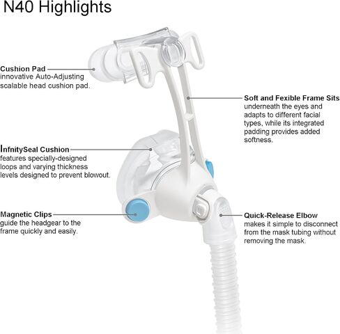 Replacement Airfit N40 Nasal Compatible with resmed Airfit N20 Airfit N30i Cpap Nasal Mask Cushion and AirTouch N20 Cushion and Frame (Large) in Kuwait