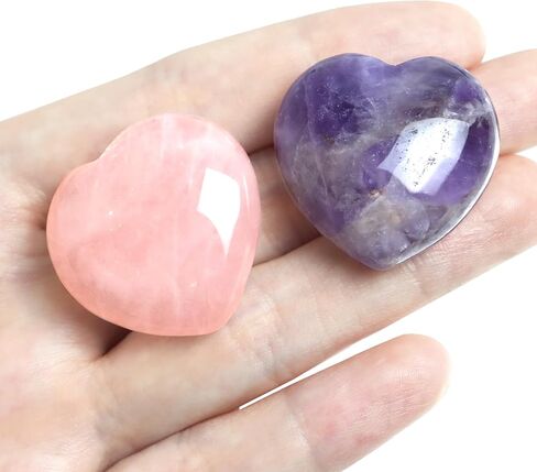 4pcs بلورات الشفاء وحجارة القلب ، جمشت روز الكوارتز أوبال العقيق الكريستال مجموعة كبيرة ، حب مصقولة الحجارة. in Kuwait