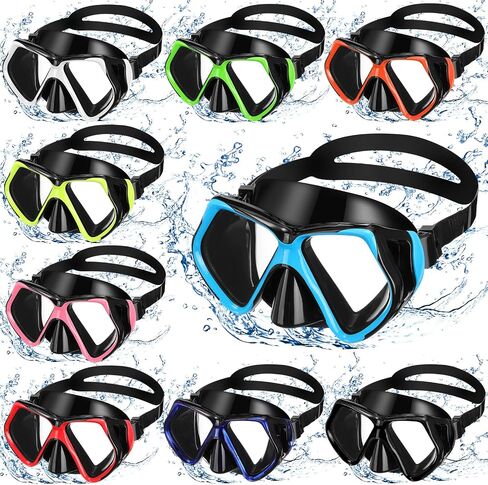 9 Pcs Adult Swim Mask Bulk Colorful Snorkel Diving Mask Swimming Goggle with Nose Cover Anti Fog Recreation Diving Goggle 180 Degrees Clear View Goggle Snorkeling Gear for Adult Youth Scuba Dive Swim in Saudi Arabia