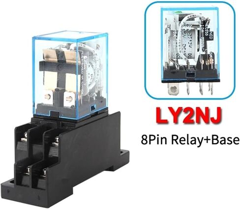 الترحيل المتوسط HH62P LY2NJ 10A MICRO الكهرومغناطيسي التتابع AC/DC 12V 240 فولت 110V 220V 380V مع 8 دبابيس مقبس PTF08A (DC-24V-WITH-SOCKET) in Kuwait