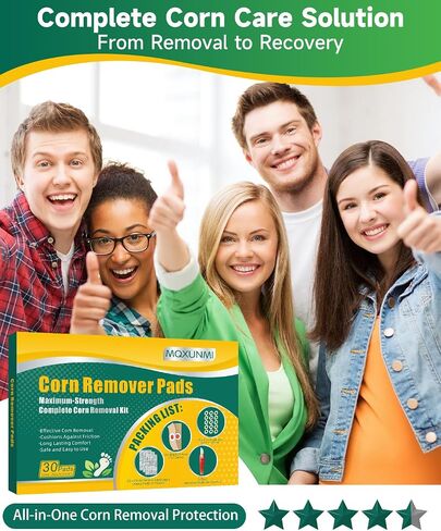 Corn Remover Pads for Feet & Toes – Professional Foot Corn Remover Kit with Removal Pads, PU Film, Remover Tool & Corn Cushions, Complete Corn Removal & Recovery Care for Hard Skin & Calluses in Saudi Arabia