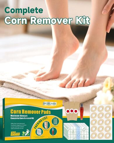 Corn Remover Pads for Feet & Toes – Professional Foot Corn Remover Kit with Removal Pads, PU Film, Remover Tool & Corn Cushions, Complete Corn Removal & Recovery Care for Hard Skin & Calluses in Saudi Arabia