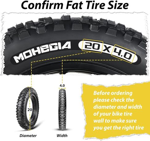 إطار MOHEGIA Ebike Fat: استبدال إطار الدراجة الجبلية مقاس 20 × 4.0 بوصة، إطار MTB كهربائي عالي الأداء ومقاوم للثقب وقابل للطي لجميع التضاريس مع ركوب الطرق الوعرة أو الممرات in Saudi Arabia