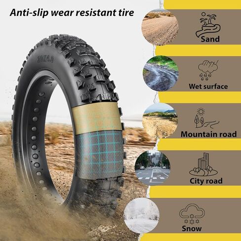 إطار MOHEGIA Ebike Fat: استبدال إطار الدراجة الجبلية مقاس 20 × 4.0 بوصة، إطار MTB كهربائي عالي الأداء ومقاوم للثقب وقابل للطي لجميع التضاريس مع ركوب الطرق الوعرة أو الممرات in Saudi Arabia