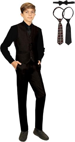 Gioberti 5 Piece Boys Formal Vest, Pants, Dress Shirt & Tie Set in Saudi Arabia