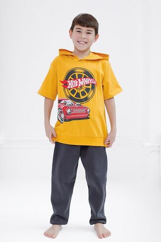 Hot Wheels Hooded T-Shirt and Fleece Jogger Pants Outfit Set Toddler to Big Kid Sizes (2T - 10-12) in Kuwait