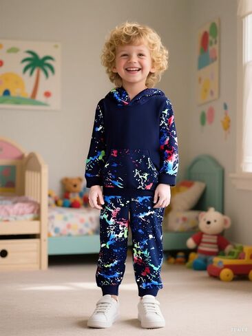 Tween Boys Clothing 2 قطعة الزي بويز ربطة عنق صباغة هوديي +سراويل سروال سروال سقوط سقوط ملابس غير رسمية in Kuwait