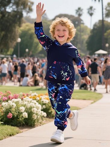 Tween Boys Clothing 2 قطعة الزي بويز ربطة عنق صباغة هوديي +سراويل سروال سروال سقوط سقوط ملابس غير رسمية in Kuwait