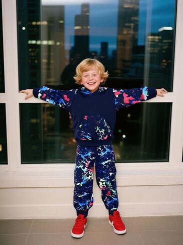 Tween Boys Clothing 2 قطعة الزي بويز ربطة عنق صباغة هوديي +سراويل سروال سروال سقوط سقوط ملابس غير رسمية in Kuwait