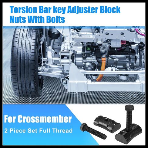 Torsion Bar Key Adjustment Block Nuts w/Bolts 11561233 11612276 for GMC for Chevy for Cadillac for Oldsmobile, Torsion bar key, Full Thread, 2 Set Durable Material in Saudi Arabia
