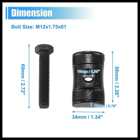 Torsion Bar Key Adjustment Block Nuts w/Bolts 11561233 11612276 for GMC for Chevy for Cadillac for Oldsmobile, Torsion bar key, Full Thread, 2 Set Durable Material in Saudi Arabia