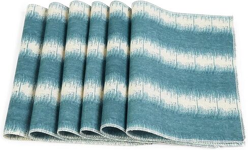Juvale Christmas Gold Foil Dining Table Runner and Placemats, Set of 6 (7 Pieces) in Saudi Arabia